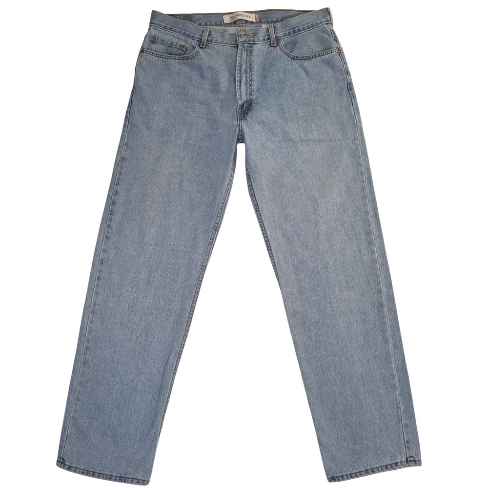 Levis 550 Relaxed Fit Jeans Mens 38x34* Light Wash Blue Denim Cotton Tapered Y2K